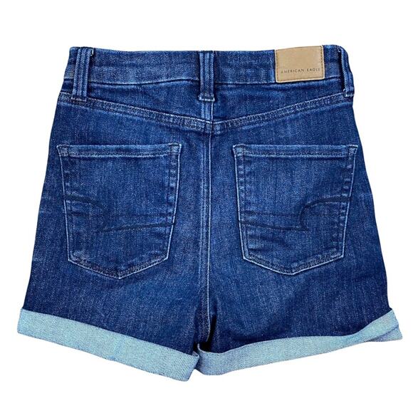 American Eagle Curvy Super Hi Rise Shortie Short Sz 0 Next Level Stretch - Picture 2 of 6